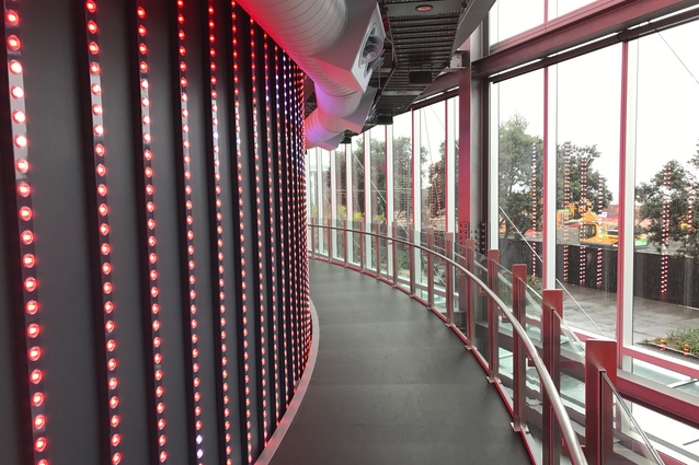 Renowned American artist Leo Villareal
created a three-storey LED light installation for the ASB Waterfront Theatre interior.